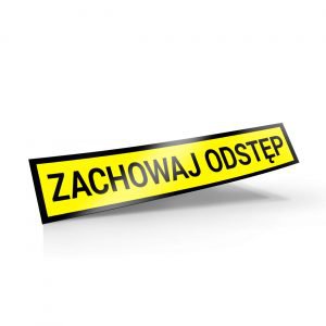 naklejka zachowaj odstęp
