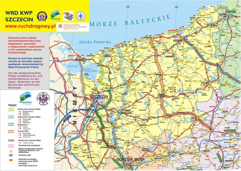 mapa jak dojechać nad morze WORD KWP SZCZECIN