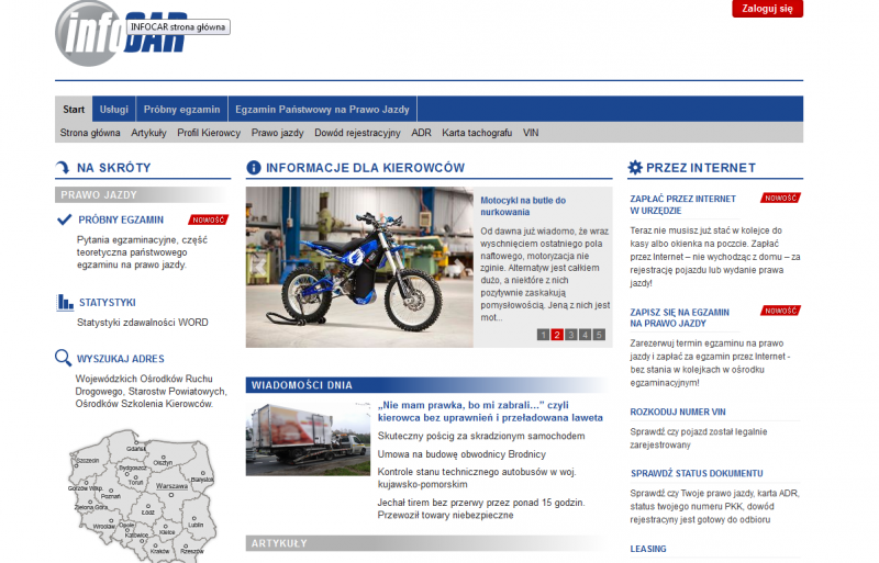 strona internetowa infoCAR