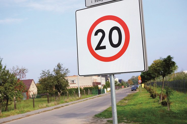 znak " ograniczenie prędkości 20 km/h "