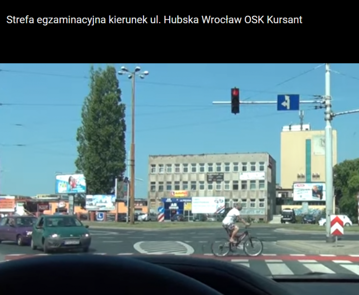 strefa egzaminacyjna kierunek ul. Hubska Wrocław OSK Kursant