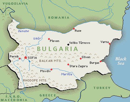 mapa Bułgaria