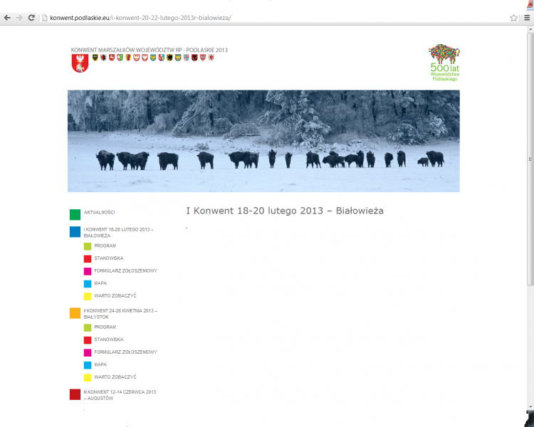 I Konwent 18-20 lutego 2013 - Białowieża - strona internetowa