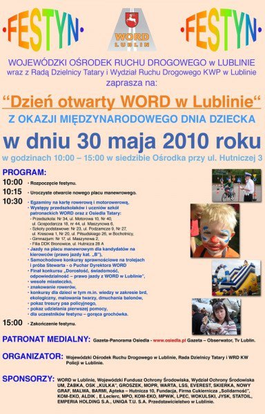 plakat " Dzień otwarty WORD w Lublinie "