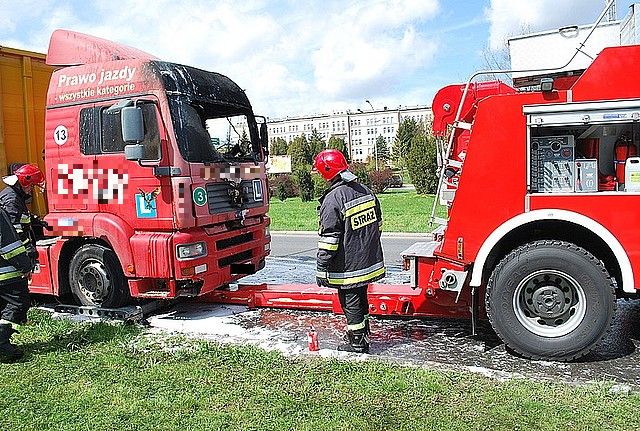 pożar ciężarówki nauka jazdy